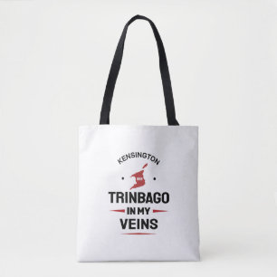 Bolsa Tote Trinbago em Minhas Veias   Orgulho Trini BRANCO