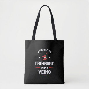 Bolsa Tote Trinbago em Minhas Veias Orgulho Trini PRETO