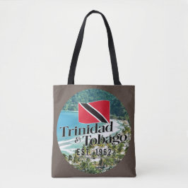 Bolsa Tote "Trinidad e Tobago Est. Praia de 1962" com Bandeir