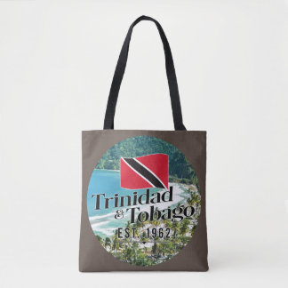 Bolsa Tote "Trinidad e Tobago Est. Praia de 1962" com Bandeir