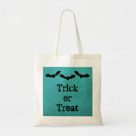 Bolsa Tote Trio de Bats Halloween Treat Bag, Teal