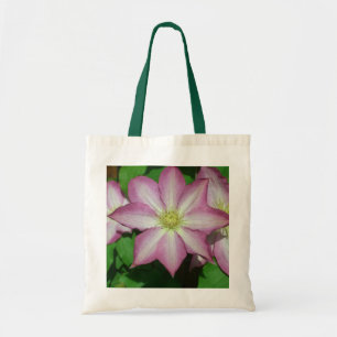 Bolsa Tote Trio de flores do primavera do rosa e do branco do
