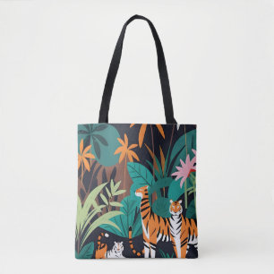Bolsa Tote Trio de Tigre Tropical