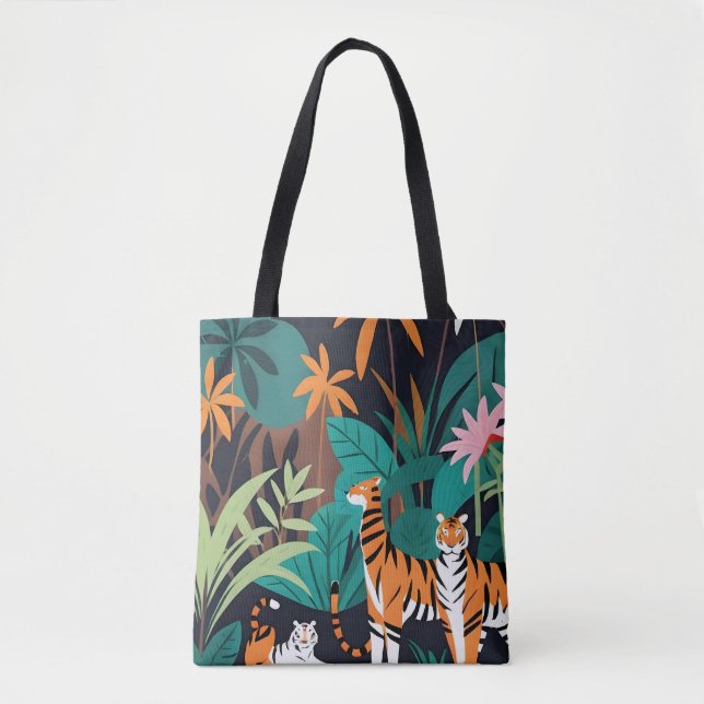 Bolsa Tote Trio de Tigre Tropical (Frente)