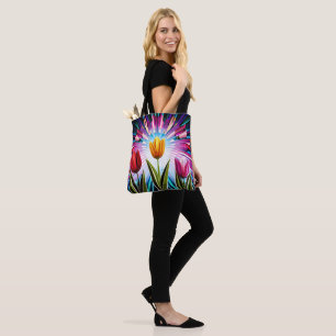 Bolsa Tote Trio de Tulipas: Um Burst de Beleza Springtime