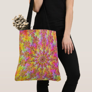 Bolsa Tote Trippy Groovy Funky Psicodélico Fractal Explosão
