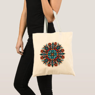 Bolsa Tote Trippy hippie psíquico, champignon-mandala