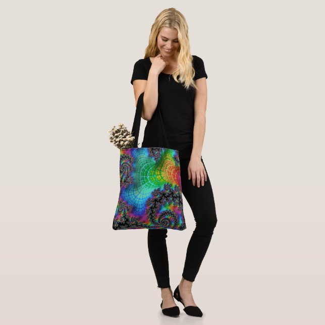 Bolsa Tote Trippy Hippie Psychedelic Rainbow Spiral Fractal (No(a) Modelo)