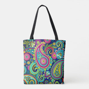 Bolsa Tote Trippy Hippy Retro Paisley