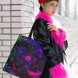 Bolsa Tote Trippy Purple Spiral Funky