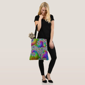 Bolsa Tote Trippy Vibrante Ousado Trippy Arco-íris Espiral Fr