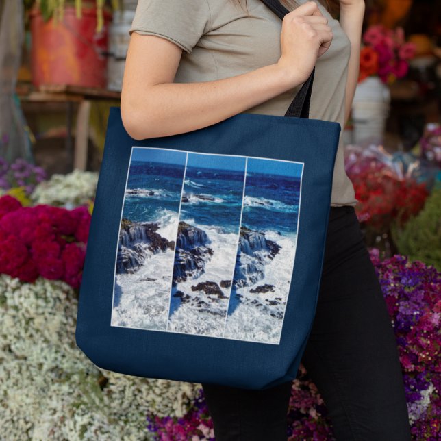 Bolsa Tote Triptys De Ondas De Cruzamento No Saco De Tota De  (Criador carregado)