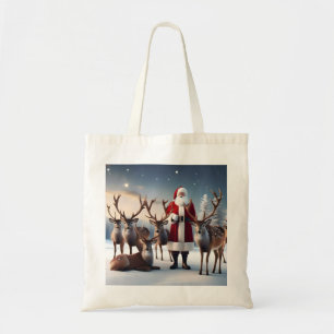 Bolsa Tote Tripulação de papais noeis: Pai Natal Possui Renas