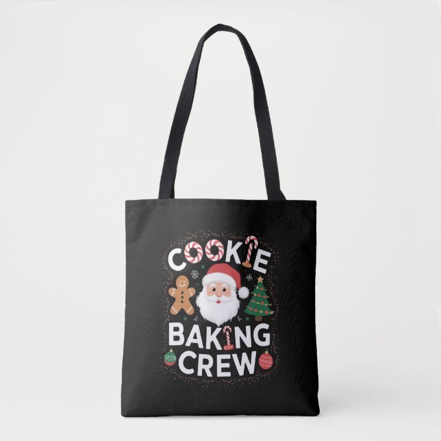 Bolsa Tote Tripulação de Preparação de Biscoitos de Natal Nat (Frente)