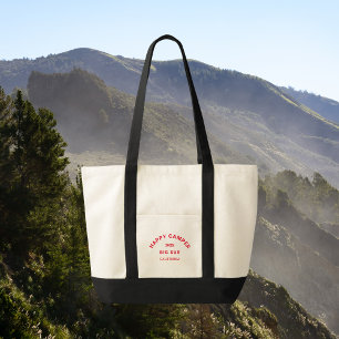 Bolsa Tote Tripulação Negra Retro Red Happy Camper