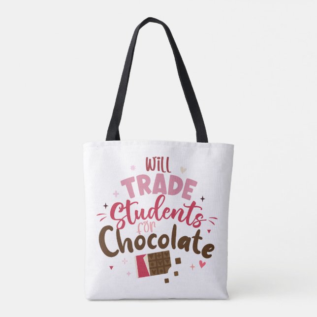 Bolsa Tote Trocará estudantes por Namorados Engraçado de Choc (Verso)
