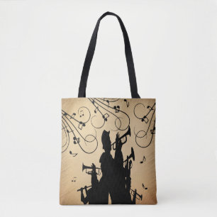 Bolsa Tote Trompet Section Jazz Music Antiguamente Dourada