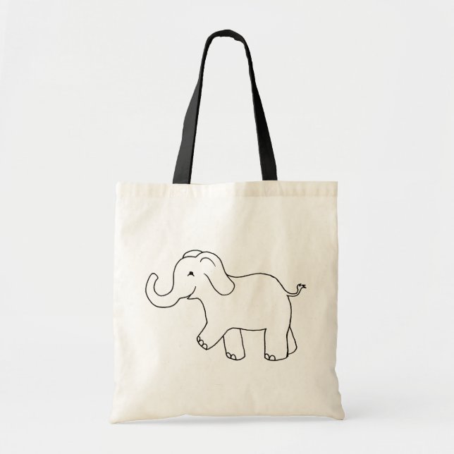 Bolsa Tote Tronco do elefante acima da arte simples bonito (Frente)