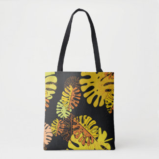 Bolsa Tote Tropicais de verão com padrão de folhas exótico