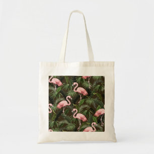 Bolsa Tote Tropical Flamingo Pattern: Folhas Vintage