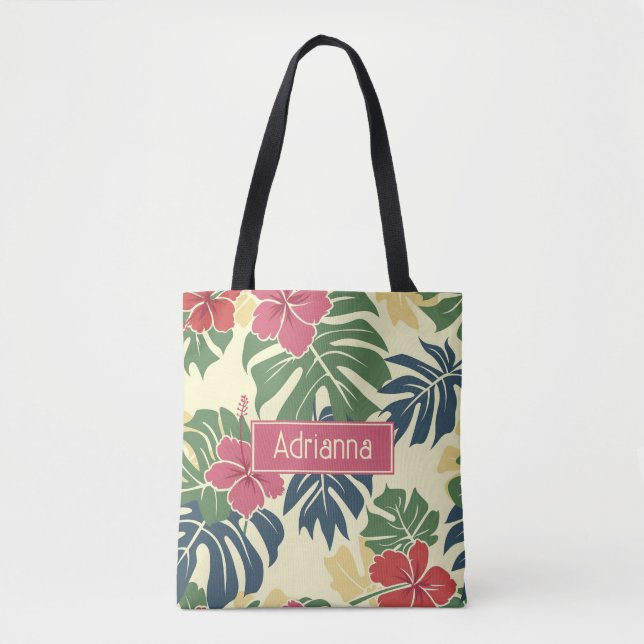 Bolsa Tote Tropical Floral Amarela (Frente)