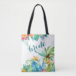 Bolsa Tote Tropical Floral Personalizada De 2 Lados