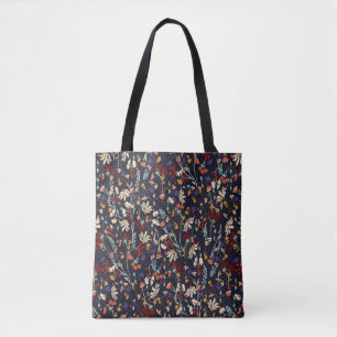 Bolsa Tote Tropical Floral: Vintagem Botânica Aleatória.