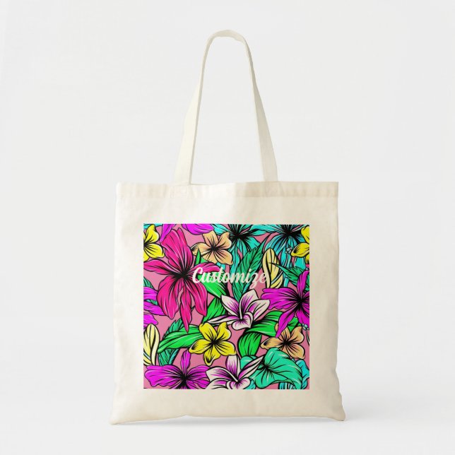 Bolsa Tote Tropical Flower Mix Thunder_Cove (Frente)
