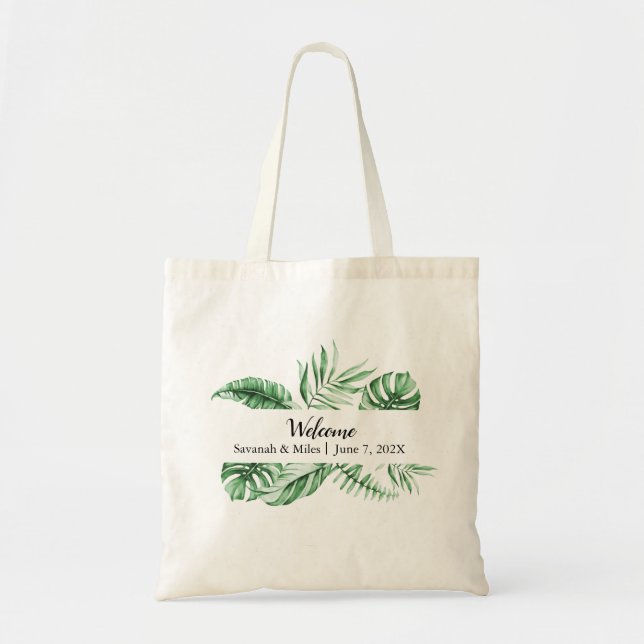 Bolsa Tote Tropical Greenerescência Palm - Bag de Boas-vindas (Frente)