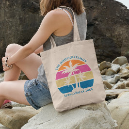 Bolsa Tote Tropical Palm Tree Beach Trip Sunset Cut.