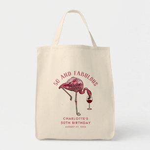 Bolsa Tote Tropical Rosa Flamingo 50º aniversário Novelty Swa