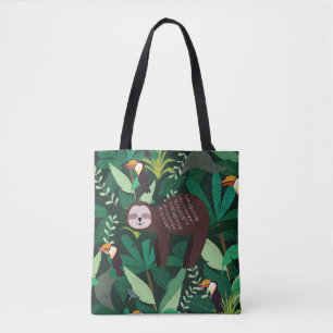 Bolsa Tote Tropical Sloth: Cartoon sem Perigo