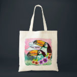 Bolsa Tote Tropical Toucans<br><div class="desc">Tropical Toucans tote bag by ArtMuvz Illustration. Matching toucans apparel and beach gifts. To personalize  add your name or add text instead. Customize this  Toucan tote bag to make it uniquely yours or to give as a personalized gift</div>