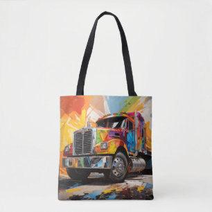 Bolsa Tote Truck Action Sport Painting Abstrato Art Decor