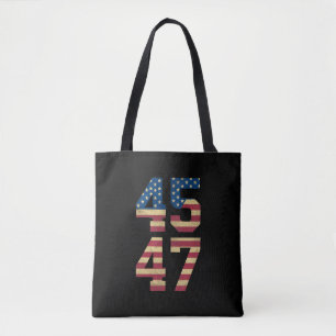 Bolsa Tote Trump 2024 45 47 Bandeira Americana Vintage Retro 