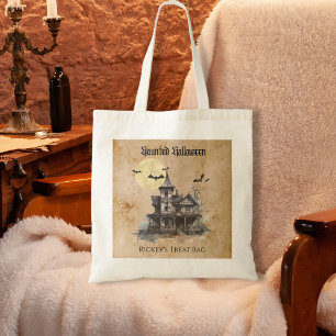 Bolsa Tote Truque Assaltado Spooky ou Tratar Dia das Bruxas