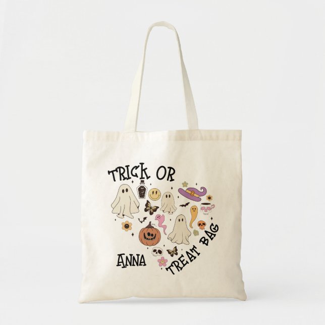 Bolsa Tote Truque de Boo do Grooveen ou Treat Bag Ghost Diver (Frente)