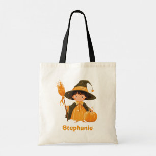 Bolsa Tote Truque de Bruxa de Figurino ou Tratar com Nome Per