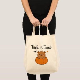 Bolsa Tote Truque de Dia das Bruxas ou Urso de Tratamento em 
