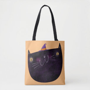 Bolsa Tote Truque de Gato Preto de Decoração do Dia das Bruxa