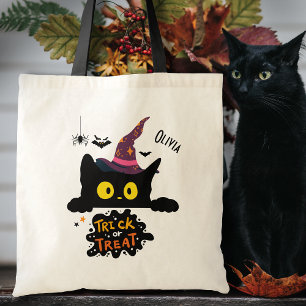 Bolsa Tote Truque de Gato Preto Personalizado