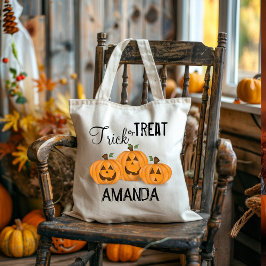 Bolsa Tote Truque De Halloween Ou Tratar Abóbora Whimsical