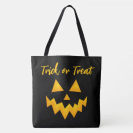 Bolsa Tote Truque de Halloween ou Trate a Cara de Abóbora Bri