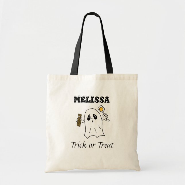 Bolsa Tote Truque de Halloween Personalizado ou Tratando Fant (Frente)