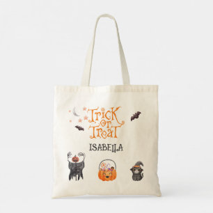 Bolsa Tote Truque de Halloween Personalizado ou Trate Sacos d