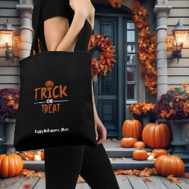 Bolsa Tote Truque De Halloween Preto Ou Impressão