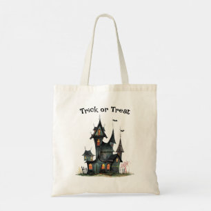 Bolsa Tote Truque ou Tratado de Halloween em Casa Inocente