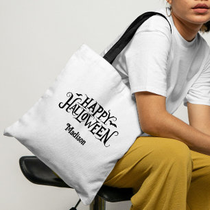 Bolsa Tote Truque Ou Tratado Feliz De Halloween Personalizado