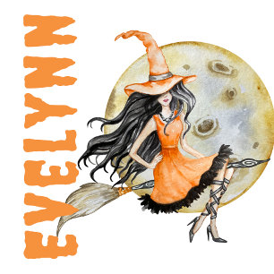 Bolsa Tote Truque ou Tratamento de Bruxas com Coloração Água