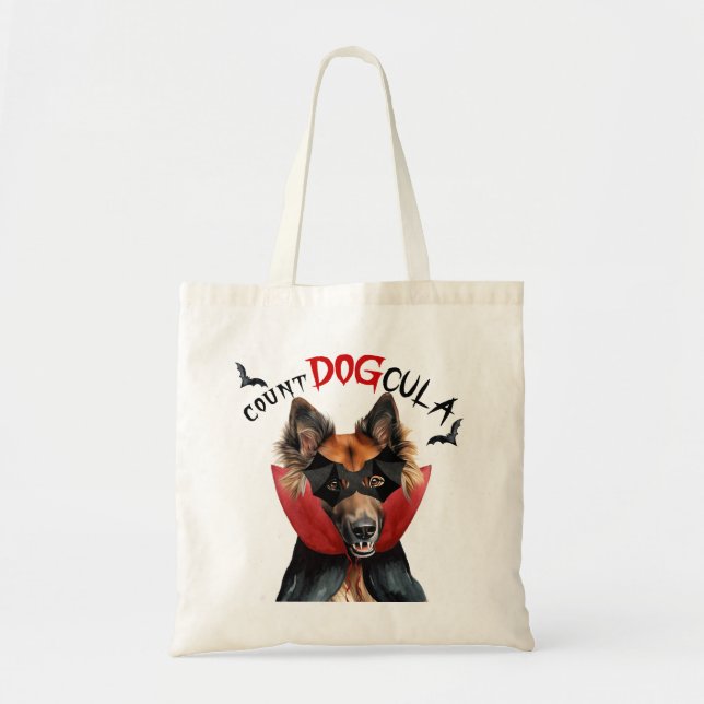 Bolsa Tote Truque ou tratamento de cães vampiros belgas Tervu (Frente)